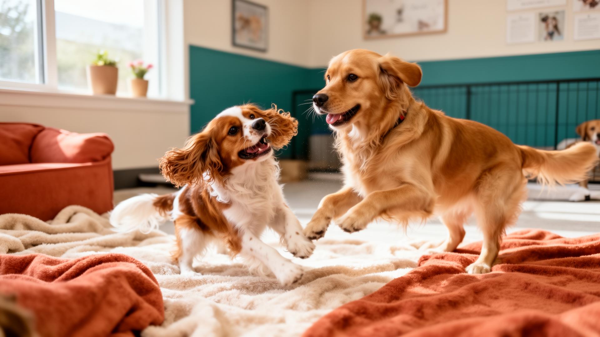 Cães brincando na CasaCão